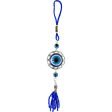 Glass Evil Eye Talisman - Puffed Evil Eye w  Beaded Tassel Online now