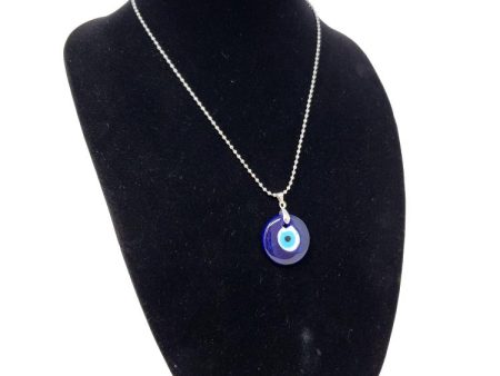 Glass Evil Eye W Chain Necklace Sale