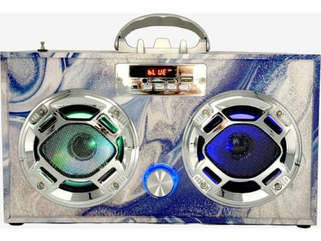 Blue Swirl Boombox-Bluetooth w LED Lights Supply