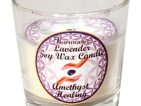 Healing Lavender Amethyst Soy Candle For Sale