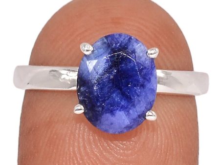 S S Sapphire Ring Size 7.5 For Sale