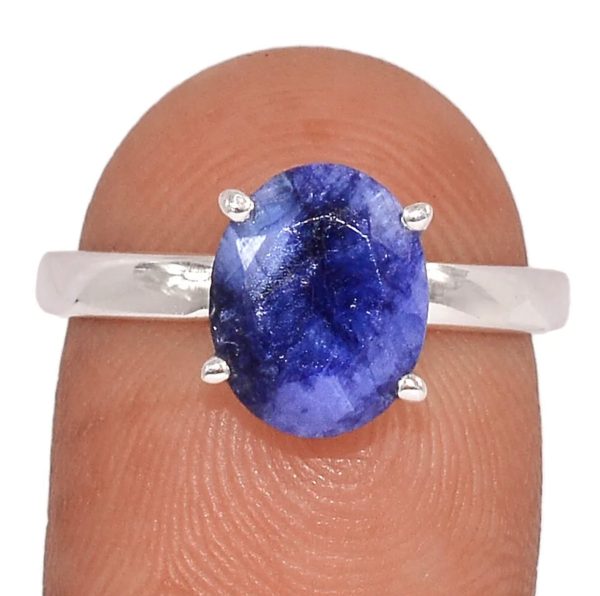 S S Sapphire Ring Size 7.5 For Sale