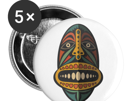 AFRICAN MASK 2 Buttons small 1   (5-pack) Fashion