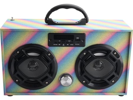 Glitter Rainbow Boombox-Bluetooth w LED Lights For Sale