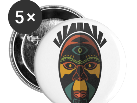 AFRICAN MASK 3 Buttons small 1   (5-pack) Online Hot Sale