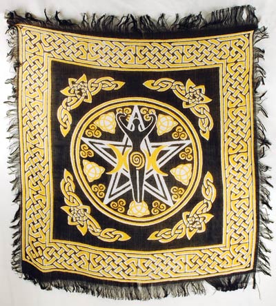 Pentagram Goddess of Earth Altar Cloth with Fringe Online